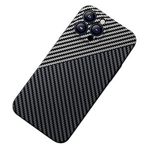 Θήκη iPhone 14 Mad Mask με υφή Carbon Fiber Ultra Slim με πλάτη αντικραδασμική από σκληρό πλαστικό μαύρο / ασημί