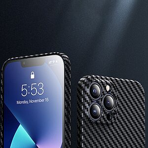 Θήκη iPhone 14 Mad Mask με υφή Carbon Fiber Ultra Slim με πλάτη αντικραδασμική από σκληρό πλαστικό μαύρο / μπλε - Image 5