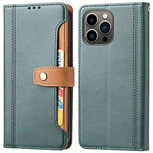 Θήκη iPhone 14 Pro Mad Mask Leather Wallet Business Golden Clasp με βάση στήριξης