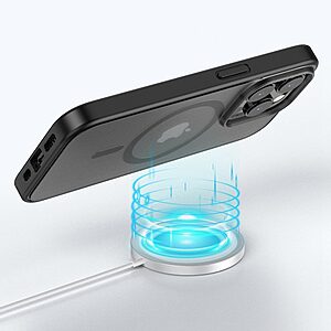 Θήκη iPhone 14 Pro Max Mad Mask Magnetic Matte Hybrid συμβατό με MagSafe φορτιστή Transparent Πλάτη TPU μαύρο - Image 4