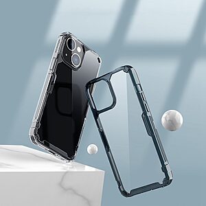 Θήκη iPhone 14 NiLLkin Nature Pro Series Silicone Sockproof Transparent Πλάτη TPU μπλε - Image 3