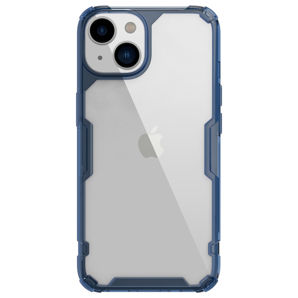 Θήκη iPhone 14 NiLLkin Nature Pro Series Silicone Sockproof Transparent Πλάτη TPU μπλε
