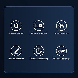 Θήκη iPhone 14 NiLLkin Camshield Liquid MagSafe Series Πλάτη με προστασία για την κάμερα από σκλήρό Premium TPU μπλε - Image 4