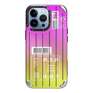 Θήκη iPhone 14 Pro ROCK Gradient Color Pet Series με εξαιρετικά ενυσχιμένες γωνίες Πλάτη από Premium TPU μωβ / κίτρινο