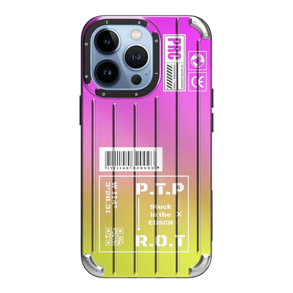 Θήκη iPhone 14 Pro ROCK Gradient Color Pet Series με εξαιρετικά ενυσχιμένες γωνίες Πλάτη από Premium TPU μωβ / κίτρινο