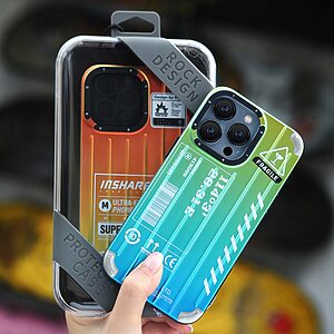 Θήκη iPhone 14 Pro ROCK Gradient Color Pet Series με εξαιρετικά ενυσχιμένες γωνίες Πλάτη από Premium TPU πορτοκαλί / πράσινο - Image 5