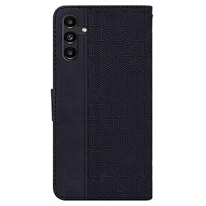 Θήκη Samsung Galaxy A13 5G / A04s Mad Mask Leather Wallet Case Geometry Style με βάση στήριξης, υποδοχές καρτών και μαγνητικό κούμπωμα Flip Wallet από συνθετικό δέρμα μαύρο - Image 3