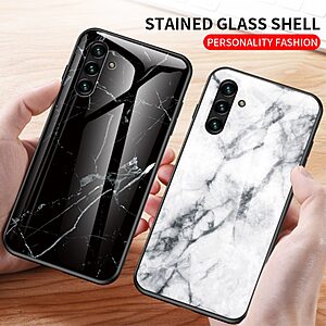 Θήκη Samsung Galaxy A13 5G / A04s OEM σχέδιο Marble με Πλάτη Tempered Glass TPU μαύρο - Image 4