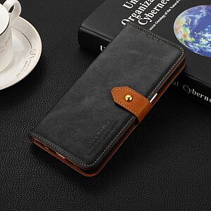 Θήκη Xiaomi 12 Lite 5G KHAZNEH Leather Wallet Golden Clasp με βάση στήριξης, υποδοχές καρτών και μαγνητικό κούμπωμα μαύρο - Image 5