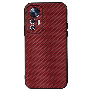 Θήκη Xiaomi 12 Lite 5G OEM Σχέδιο Carbon Fiber Πλάτη TPU κόκκινο