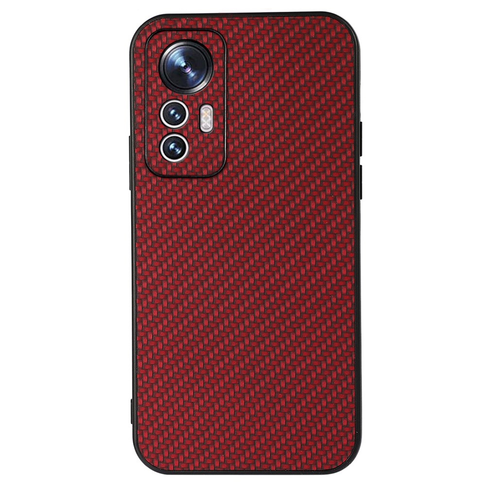 Θήκη Xiaomi 12 Lite 5G OEM Σχέδιο Carbon Fiber Πλάτη TPU κόκκινο