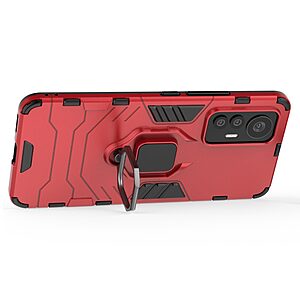 Θήκη Xiaomi 12 Lite 5G Mad Mask Πλάτη Thin Armor με Μαγνητικό δαχτυλίδι και Βάση στήριξης TPU κόκκινο - Image 2