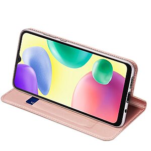 Θήκη Xiaomi Redmi 10A DUX DUCIS Skin Pro Series με βάση στήριξης, υποδοχή καρτών και μαγνητικό κούμπωμα Flip Wallet από συνθετικό δέρμα και TPU ροζ χρυσό - Image 3