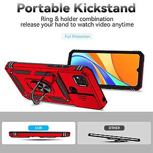 Kickstand και Βάση στήριξης από σκλήρό Premium TPU κόκκινο