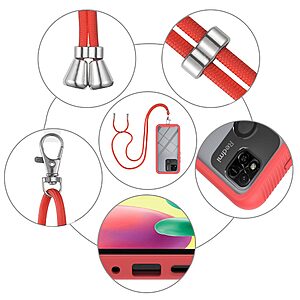 Θήκη Xiaomi Redmi 10A Mad Mask Hybrid Sockproof Transparent V2 πλάτη με κορδόνι από αντικραδασμικό TPU κόκκινο - Image 4