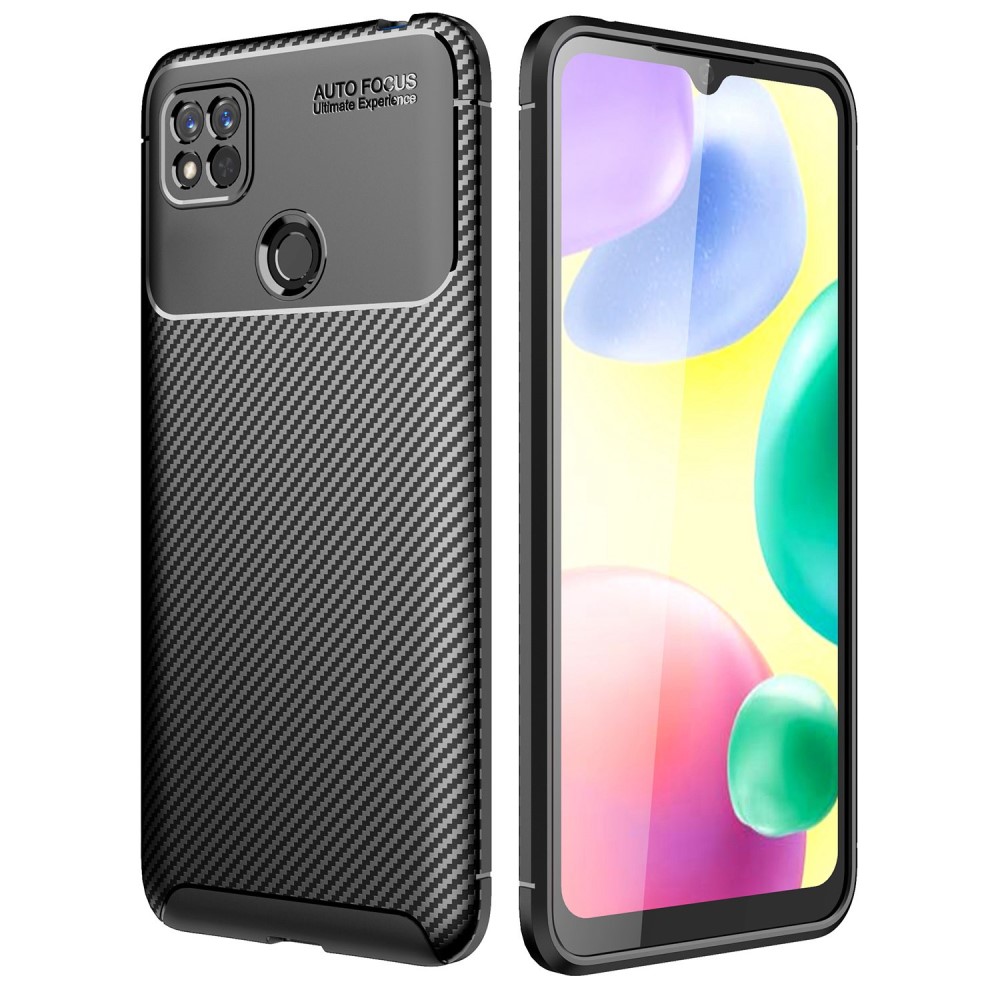 Θήκη Xiaomi Redmi 10A Mad Mask Beetle Series Carbon Fiber Πλάτη TPU μαύρο