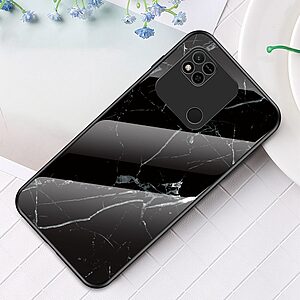 Θήκη Xiaomi Redmi 10A OEM σχέδιο Marble με Πλάτη Tempered Glass TPU μαύρο - Image 2