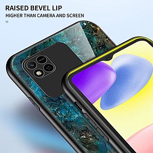 Θήκη Xiaomi Redmi 10A OEM σχέδιο Marble με Πλάτη Tempered Glass TPU μαύρο - Image 5