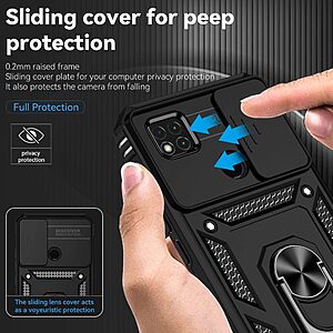 Θήκη Xiaomi Redmi 10A Mad Mask Camshield Armor Guard Πλάτη με προστασία για την κάμερα, Kickstand και Βάση στήριξης από σκλήρό Premium TPU μαύρο - Image 5