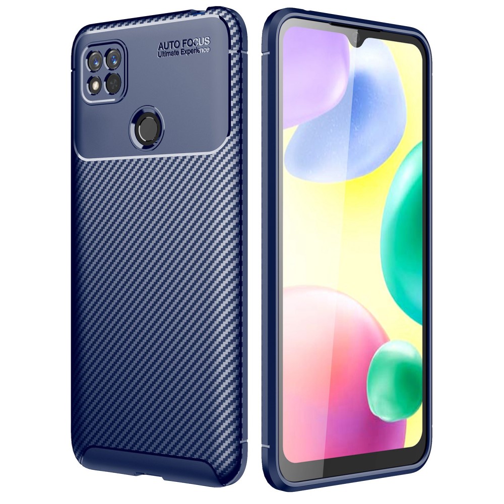 Θήκη Xiaomi Redmi 10A Mad Mask Beetle Series Carbon Fiber Πλάτη TPU μπλε