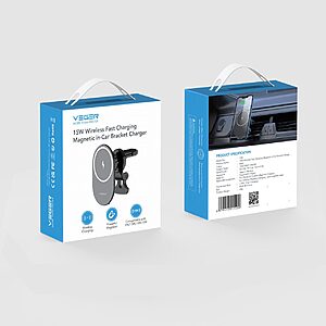 Βάση κινητού αυτοκινήτου με ασύρματη φόρτιση στον αεραγωγό 360 περιστροφή