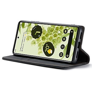 Θήκη Google Pixel 6 5G CaseMe 013 Series Πορτοφόλι με βάση στήριξης, υποδοχές καρτών και μαγνητικό κούμπωμα από συνθετικό δέρμα και TPU μαύρο - Image 3