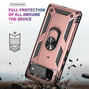 Θήκη Google Pixel 6 5G OEM Πλάτη Armor V12 με Μαγνητικό δαχτυλίδι και Βάση στήριξης TPU ροζ χρυσό - Image 5