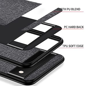 Θήκη Google Pixel 6 5G OEM Cloth Texture Πλάτη από ύφασμα και ενισχυμένο TPU γαλάζιο - Image 4