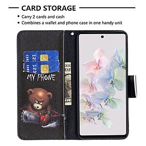 Θήκη Google Pixel 7 5G OEM Angry bear with chainsaw με βάση στήριξης, υποδοχές καρτών και μαγνητικό κούμπωμα Flip Wallet από συνθετικό δέρμα και TPU - Image 3