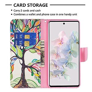 Θήκη Google Pixel 7 5G OEM Colorized Tree με βάση στήριξης, υποδοχές καρτών και μαγνητικό κούμπωμα Flip Wallet από συνθετικό δέρμα και TPU - Image 3