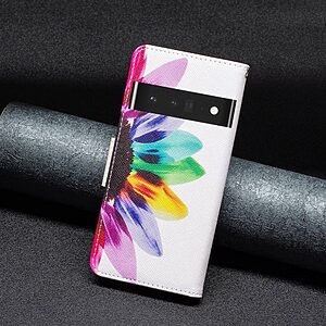 Θήκη Google Pixel 7 Pro 5G OEM Colorful Petals με βάση στήριξης, υποδοχές καρτών και μαγνητικό κούμπωμα Flip Wallet από συνθετικό δέρμα και TPU - Image 5