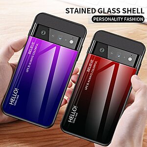 Θήκη Google Pixel 7 Pro 5G OEM Gradient Color Laser Carving Tempered Glass Πλάτη TPU ροζ - Image 4