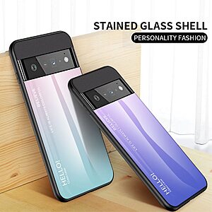 Θήκη Google Pixel 7 Pro 5G OEM Gradient Color Laser Carving Tempered Glass Πλάτη TPU ροζ - Image 5