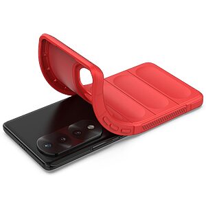 Θήκη Honor 70 5G Mad Mask Rugged Armor από σκληρό Premium TPU κόκκινο - Image 3