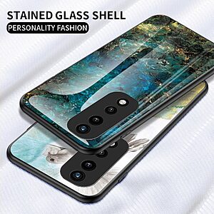 Θήκη Honor 70 Pro 5G OEM σχέδιο Marble με Πλάτη Tempered Glass TPU μαύρο - Image 2