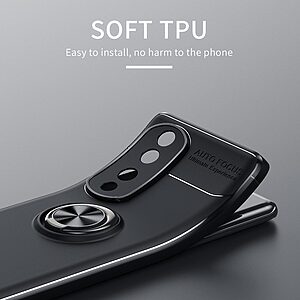 Θήκη Honor 70 5G OEM Magnetic Ring Kickstand / Μαγνητικό δαχτυλίδι / Βάση στήριξης TPU μπλε - Image 4