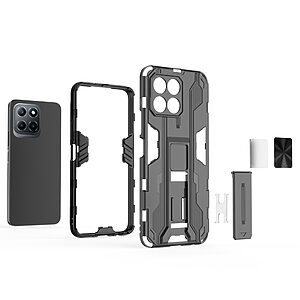 Θήκη Honor X8 5G Mad Mask Πλάτη Shockproof Armor με Μαγνητικό δαχτυλίδι και ποδαράκι Βάση στήριξης TPU γκρι - Image 5