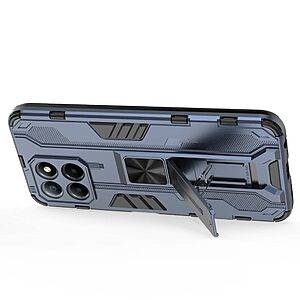 Θήκη Honor X8 5G Mad Mask Πλάτη Shockproof Armor με Μαγνητικό δαχτυλίδι και ποδαράκι Βάση στήριξης TPU μπλε - Image 3