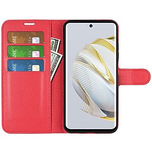 υποδοχές καρτών και μαγνητικό κούμπωμα κόκκινο