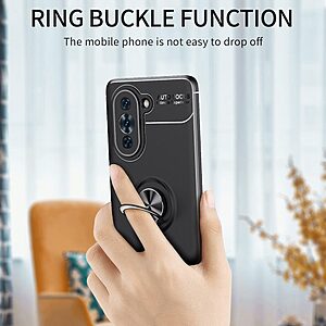 Θήκη Huawei Nova 10 Pro OEM Magnetic Ring Kickstand / Μαγνητικό δαχτυλίδι / Βάση στήριξης TPU μαύρο - Image 3