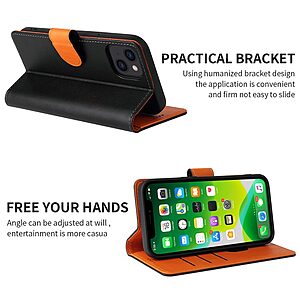 Θήκη iPhone 14 Plus Mad Mask Leather Wallet Case Protector με βάση στήριξης, υποδοχές καρτών και μαγνητικό κούμπωμα Flip Wallet από συνθετικό δέρμα ροζ χρυσό - Image 3