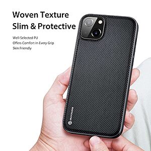 Θήκη iPhone 14 Plus DUX DUCIS Fino Series 2 πλάτη από ύφασμα με εσωτερικό Premium TPU μαύρο - Image 4