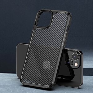 Θήκη iPhone 14 Plus MOCOLO K14 Series Matte Hybrid αντικραδασμική από υφή Carbon Fiber Πλάτη TPU μαύρο - Image 3