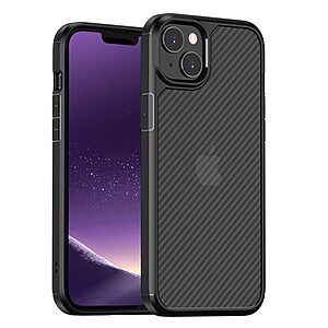 Θήκη iPhone 14 Plus MOCOLO K14 Series Matte Hybrid αντικραδασμική από υφή Carbon Fiber Πλάτη TPU μαύρο