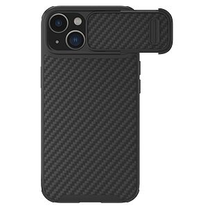 Θήκη iPhone 14 Plus NiLLkin Camshield Carbon Fiber Series Πλάτη με προστασία για την κάμερα από σκλήρό Premium TPU μαύρο