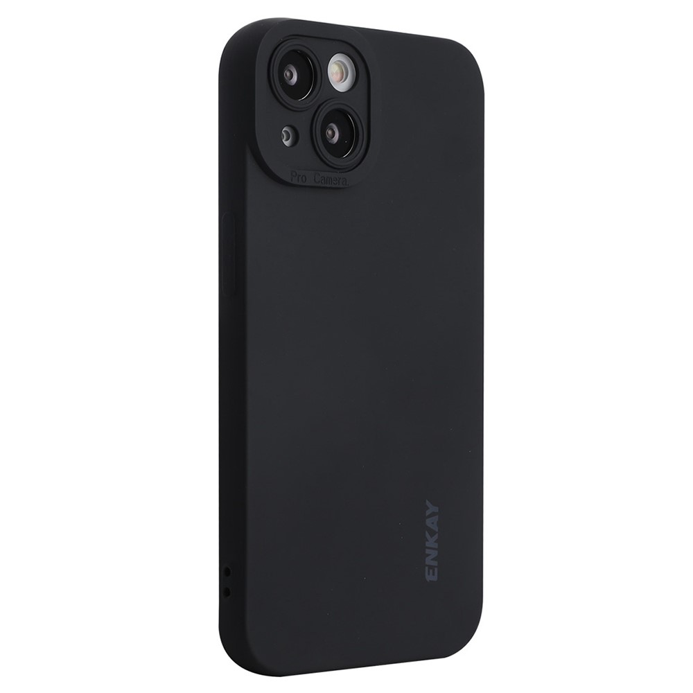 Θήκη iPhone 14 Plus ENKAY Hat Prince Soft Liquid Silicone Πλάτη από Premium TPU μαύρο