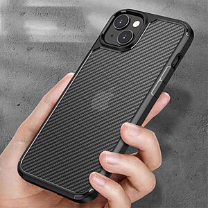 Θήκη iPhone 14 Plus MOCOLO K14 Series Matte Hybrid αντικραδασμική από υφή Carbon Fiber Πλάτη TPU μπλε - Image 4