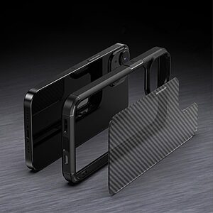 Θήκη iPhone 14 Plus MOCOLO K14 Series Matte Hybrid αντικραδασμική από υφή Carbon Fiber Πλάτη TPU μπλε - Image 5