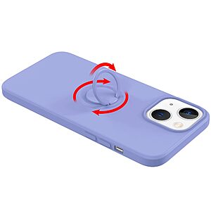 Θήκη iPhone 14 Plus OEM Ultra Thin Matte Premium Πλάτη με ημίσκληρο TPU και δαχτυλίδι στήριξης μωβ - Image 3