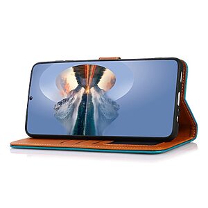 Θήκη OnePlus 10T 5G KHAZNEH Leather Wallet Golden Clasp με βάση στήριξης, υποδοχές καρτών και μαγνητικό κούμπωμα μπλε - Image 3